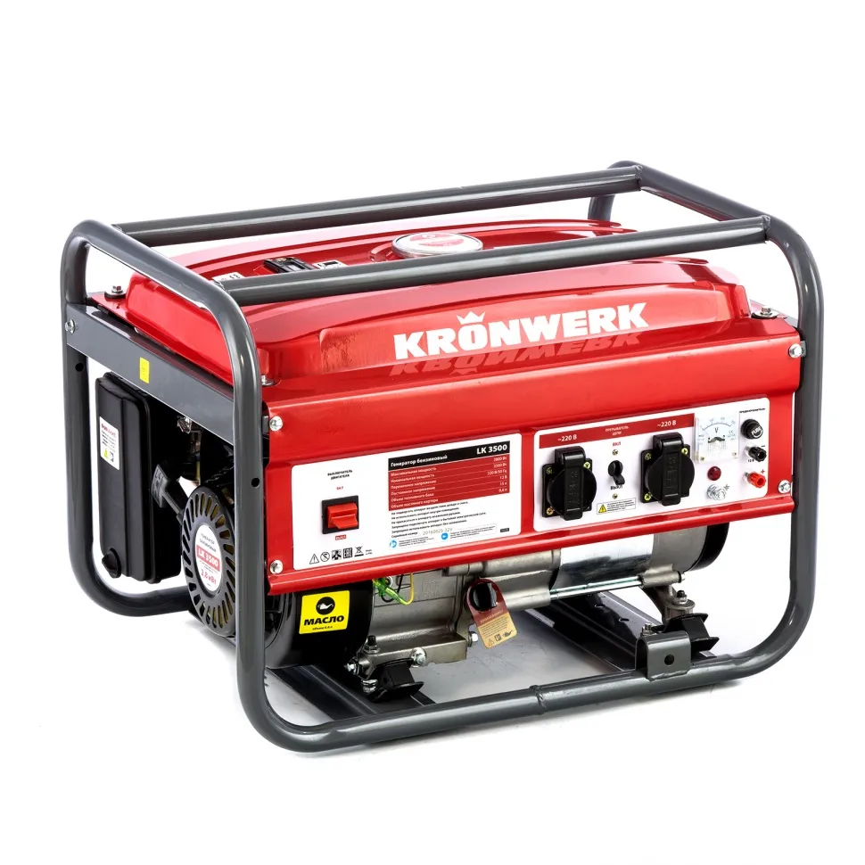 Генератор бензиновый LK 3500,2,8 кВт, 230 В, бак 15 л, ручной старт Kronwerk Kronwerk 94688