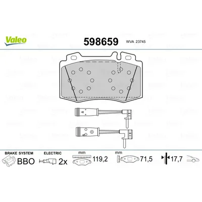 Колодки тормозные VALEO 598659