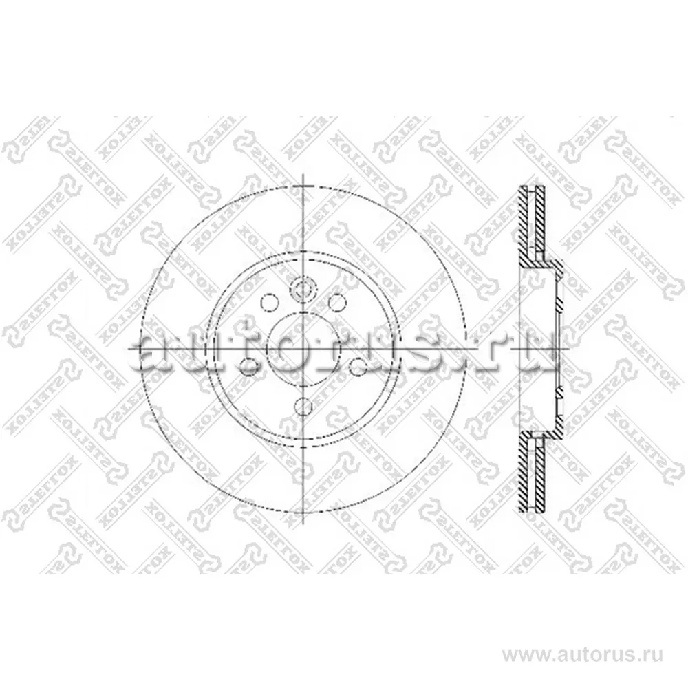 Диск тормозной передний ROVER 75 1.8-2.5/2.0TD 99> STELLOX 60204013V_SX