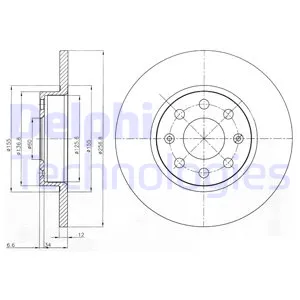 Диск тормозной передний OPEL CORSA D /D=257MM DELPHI BG4155