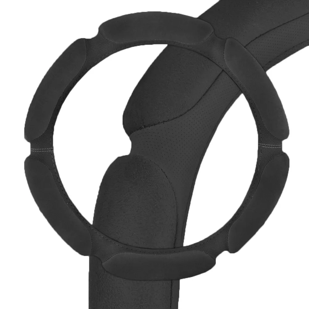 Оплетка руля SKYWAY замша 6 подушечек Черная ECO (XL) SKYWAY S01101023