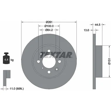 Диск тормозной передний стандартный MG/ROVER TEXTAR 92090100