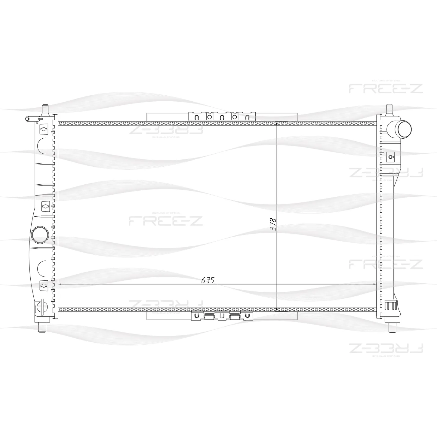 Радиатор охлаждения DAEWOO Lanos 97-> FREE-Z KK0138