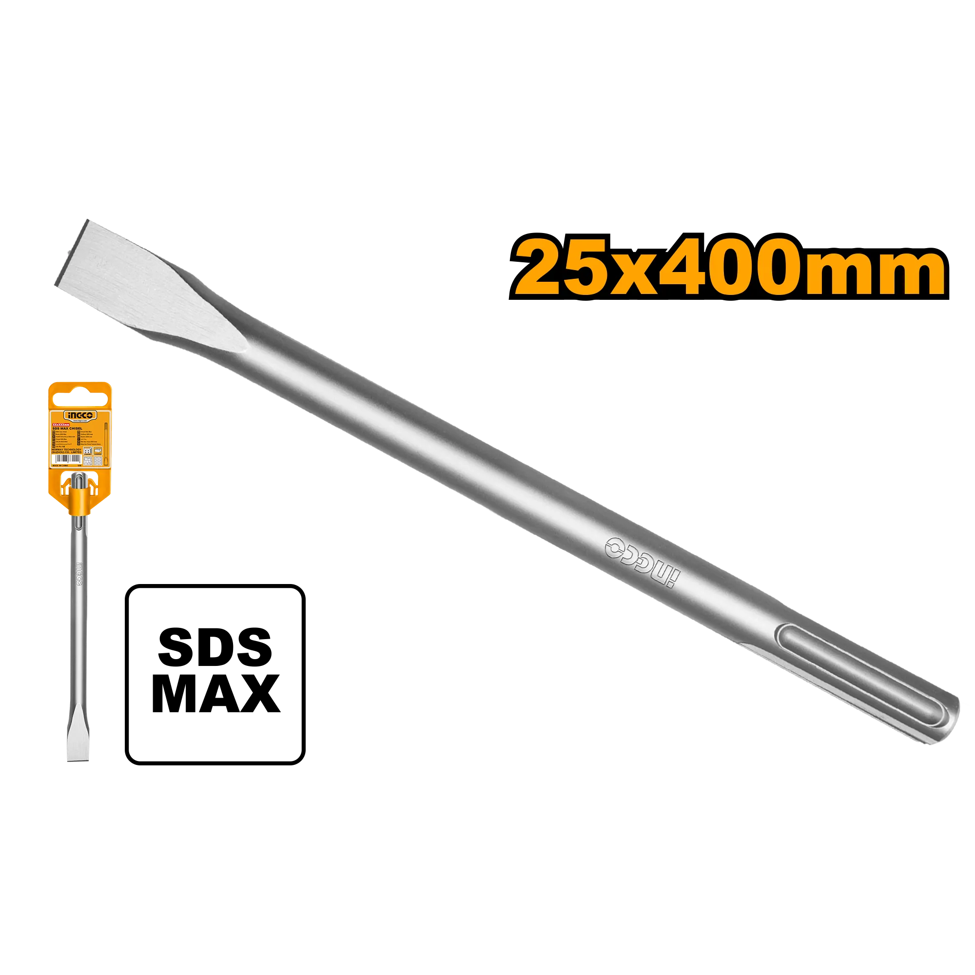 Зубило плоское SDS Max 18x400x25 мм (25) INGCO DBC0224001