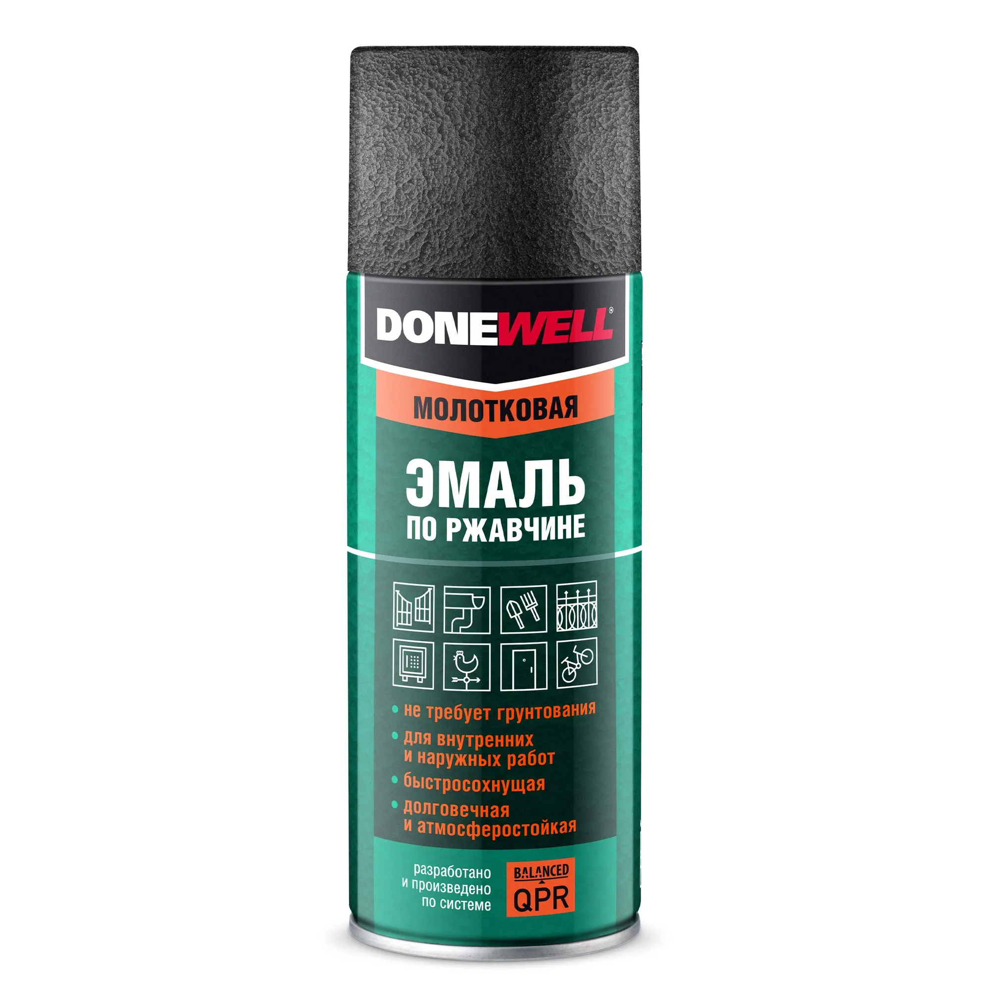 Эмаль DONEWELL молотковая по ржавчине серебристо-черная DONEWELL DONEWELL DW3013