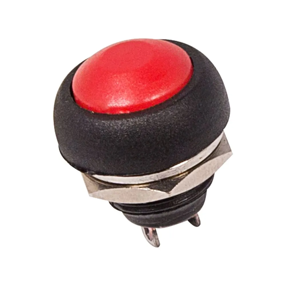 Выключатель-кнопка 250V 1А (2с) OFF-(ON) Б/Фикс красная Micro REXANT