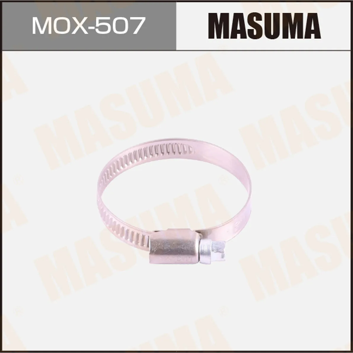 Хомут червячный 32-50mm / H-9mm (нержавеющая сталь) (уп.10, цена за 1 шт.) MASUMA MOX-507