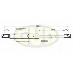 АМОРТИЗАТОР БАГАЖНИКА ALFA 166 (936) 09/98- 390N L=280/95MM