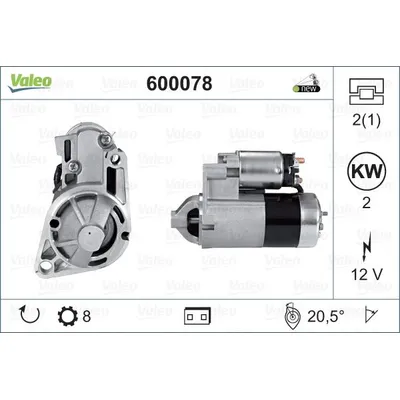 Стартер HYUNDAI (H100) (H-1) (Starex) (2001-2006) (2,5) (D VALEO 600078