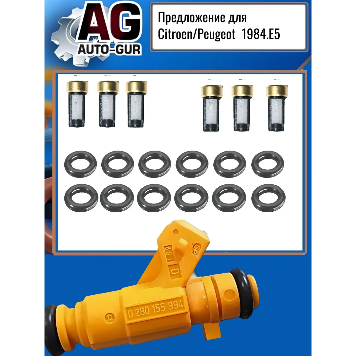 Ремкомплект форсунок на 6 штук AUTO-GUR FKIT116