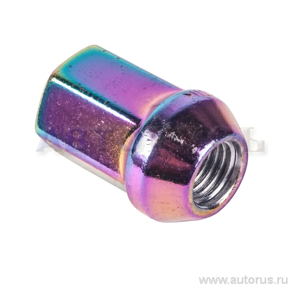 Гайка колесная 12x1.50x35 C19 конус радужный титан закрытая