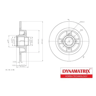 Диск тормозной с подшипником и кольцом ABS DYNAMATRIX-KOREA DBD1656