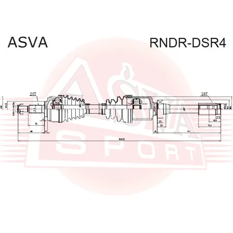 Привод левый 677X21 ASVA RNDR-DSR4