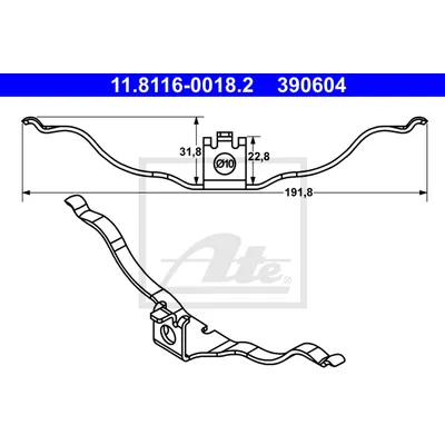 ПРУЖИНА КОЛОДОК AUDI A8 09- ATE 11811600182