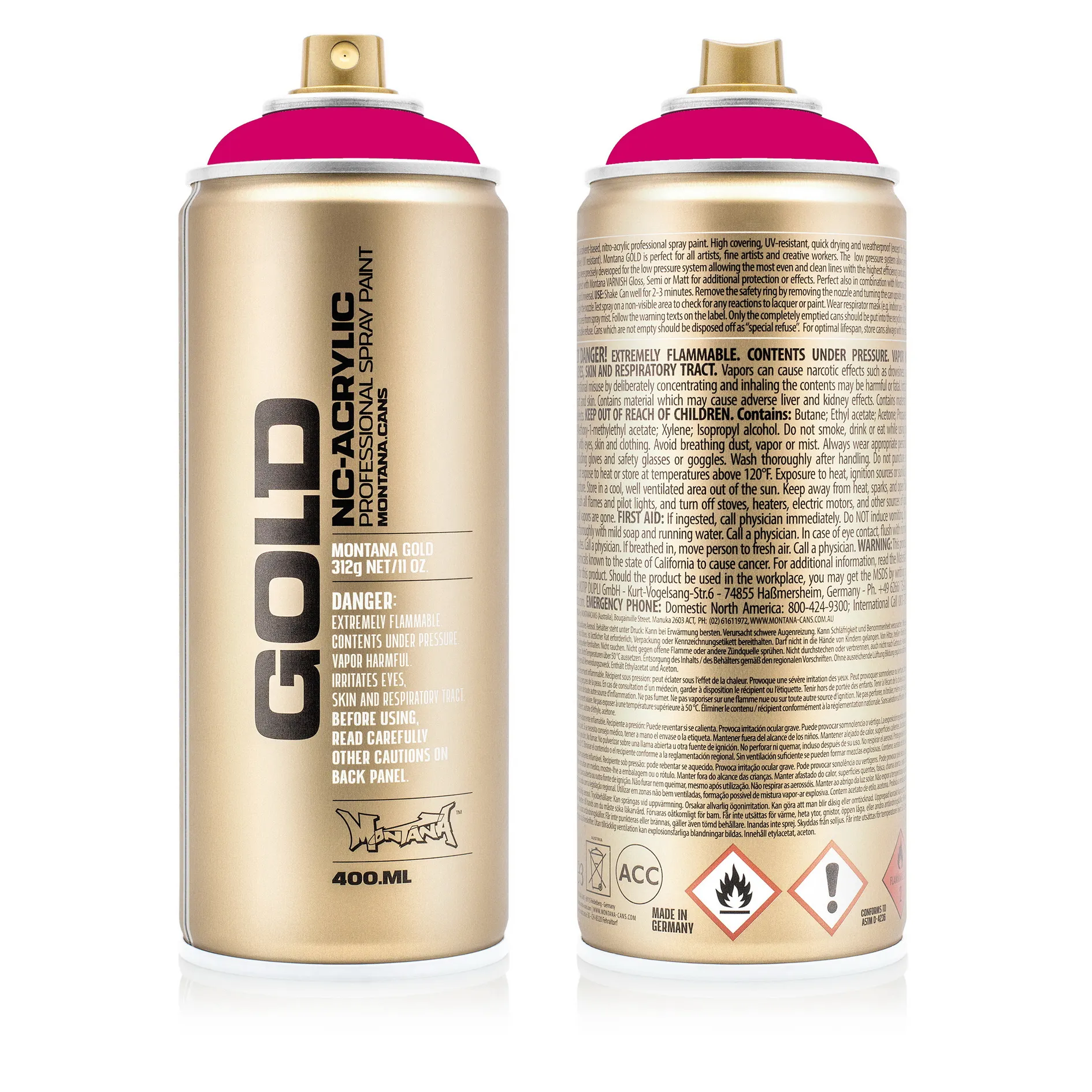 Краска GOLD 100% маджента MONTANA CANS P3000
