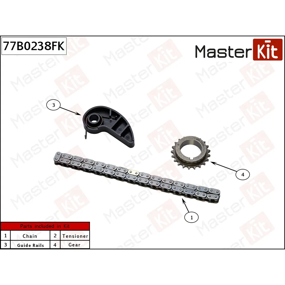 Комплект цепи масляного насоса MASTERKIT 77B0238FK