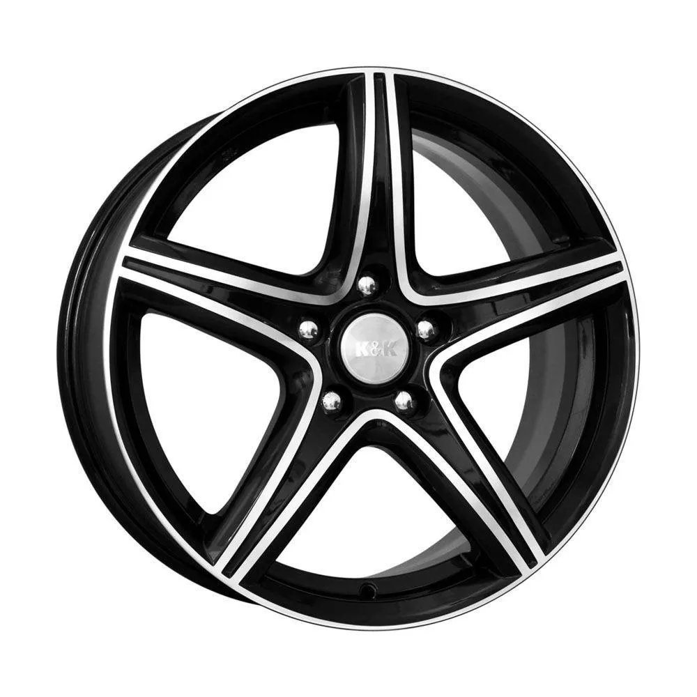 Диск литой R17 7.5J 5x112/66.6 ET30 КИК Барракуда алмаз черный 9998