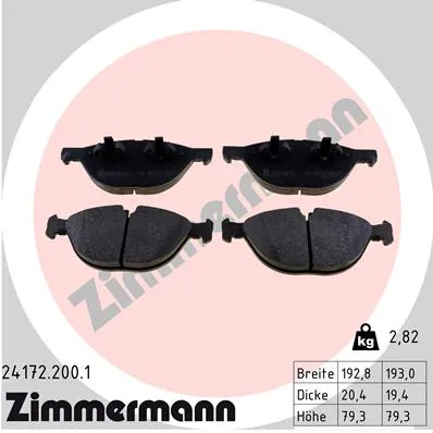 Колодки BMW X5 (E70, F15, F85), X6 (E71, E72, F16, F86) 07-> ZIMMERMANN 241722001