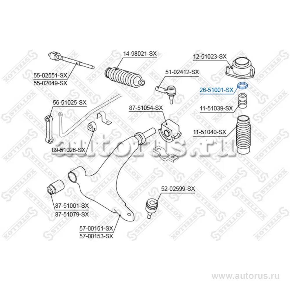Подшипник опоры аморт. Hyundai Atos 97- STELLOX 2651001_SX