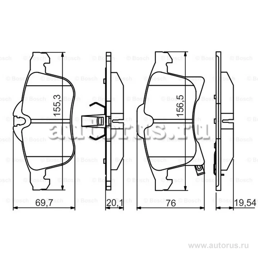 Колодки тормозные передние к-кт BOSCH 0986494513