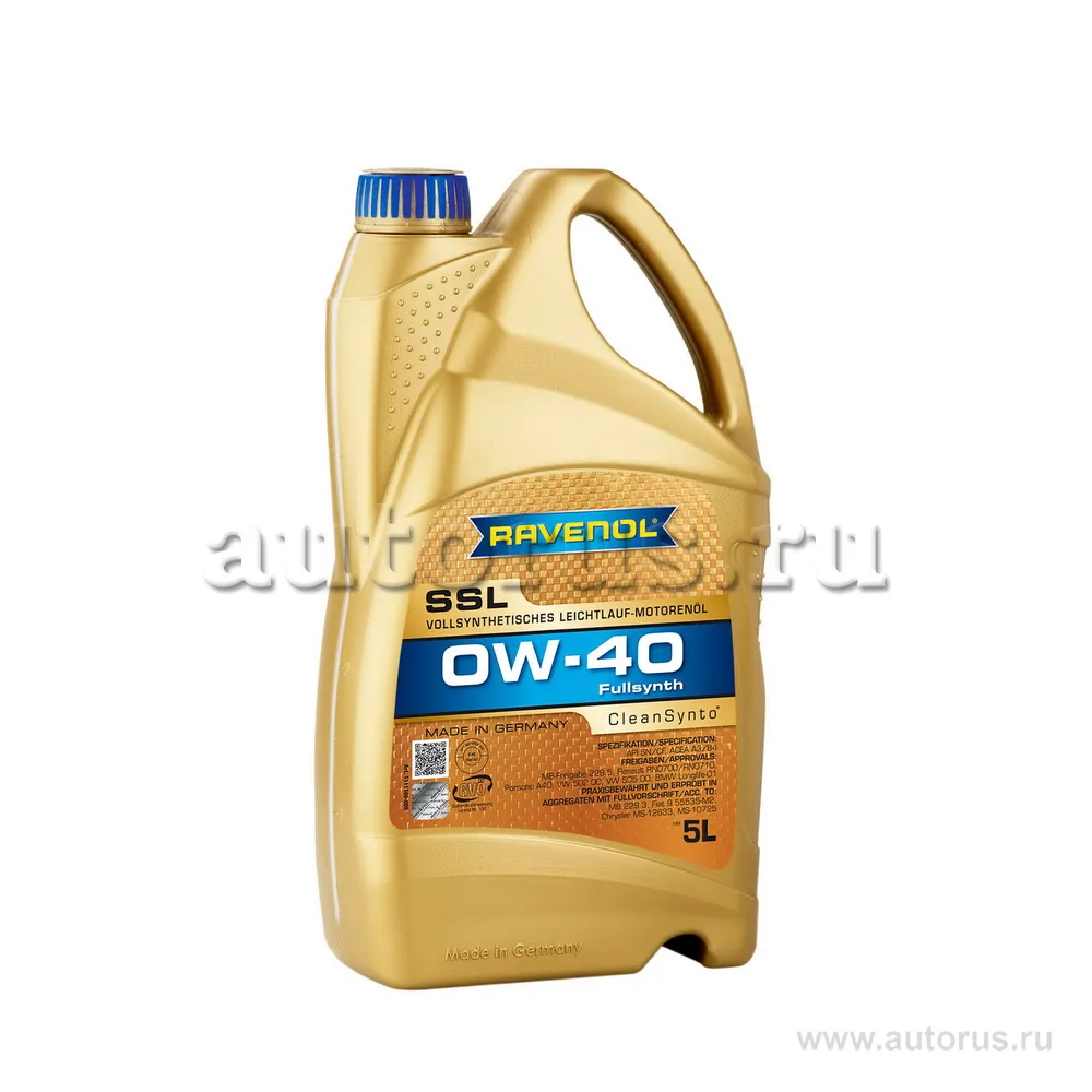 Моторное масло RAVENOL Super Synthetik Oel SSL SAE 0W-40 (5л) new 1111108-005 (4014835718753)