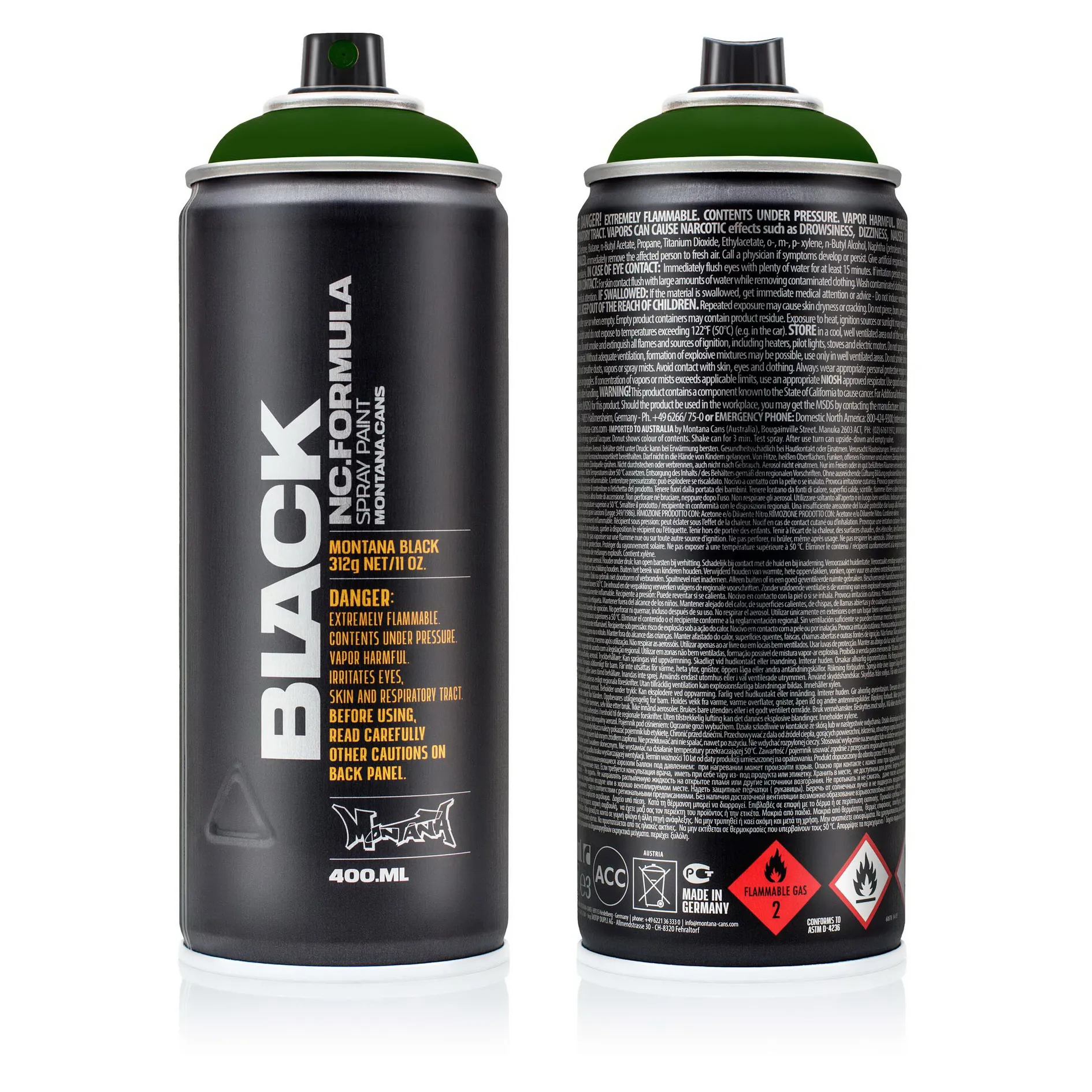 Краска BLACK зеленая MONTANA CANS 6070 BLK