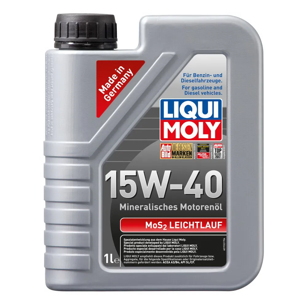 Масло моторное LIQUI MOLY MoS2 Leichtlauf A3 / B3; SL / CF 15W-40 минеральное 1 л  1932 / 2570