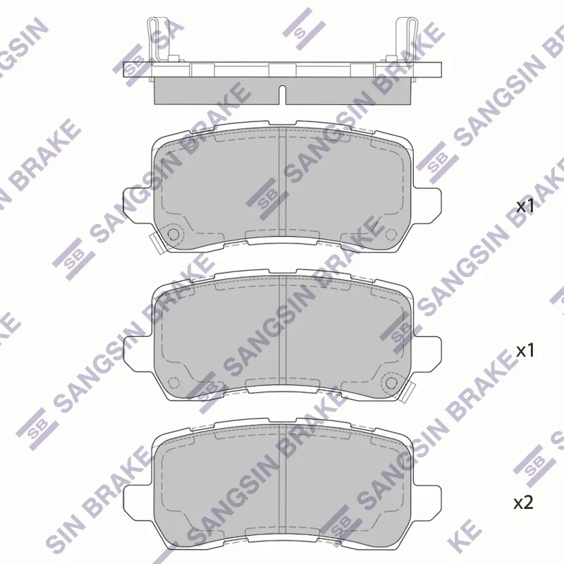 Колодки тормозные ACURA MDX 17- TLX 14- RLX 13- задние SANGSIN BRAKE SP4135
