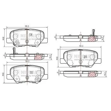 Колодки тормозные MAZDA 6 12-/MITSUBISHI OUTLANDER 12- задние NIPPARTS N3615017
