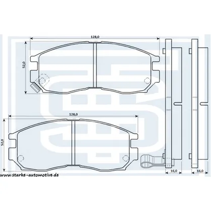 Колодки тормозные перед. MITSUBISHI GALANT IV-VI / LANCER IV-V / ECLIPSE II STARKE 179-822