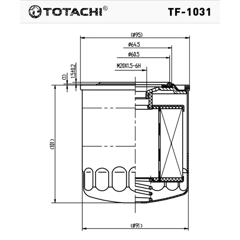 Фильтр топливный TOTACHI TF-1031 FC-318 ME016823 TOTACHI TF-1031