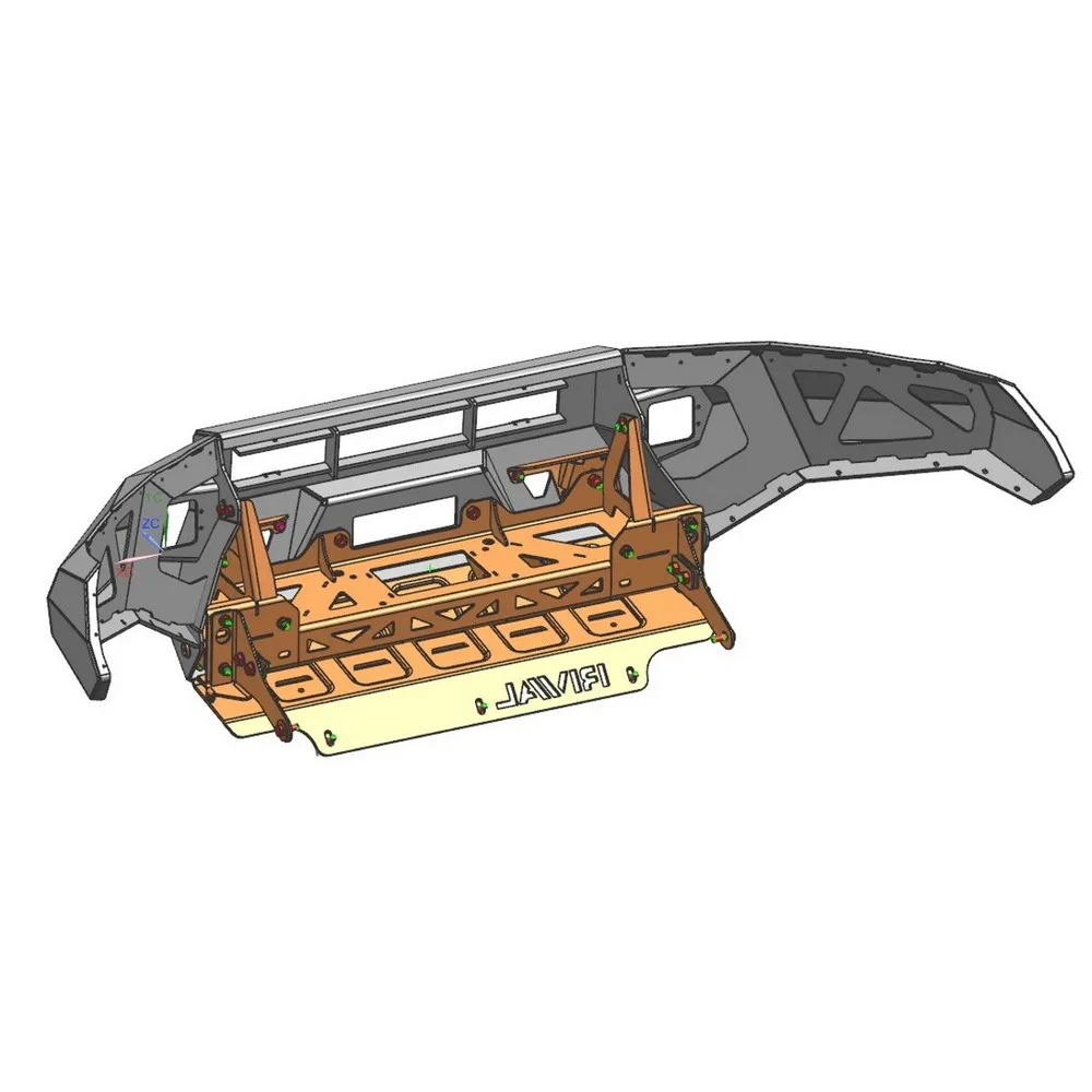 Бампер силовой Rival передний (черный, без ПТФ) Toyota Hilux Revo 2015- Rival D.5701.1.B-NL