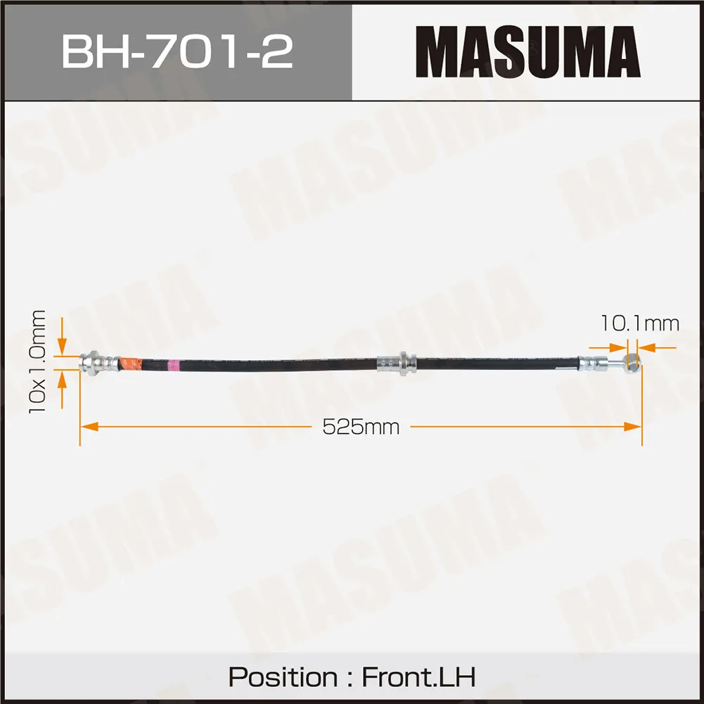 Шланг тормозной N- /front/ TEANA L33R LH MASUMA BH7012