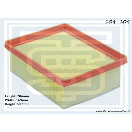 Фильтр воздушный CITRON BERLINGO / PEUGEOT PARTNER 1,9D/2,0D 07.98-- STARKE 104-104
