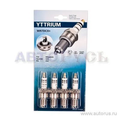 Свеча зажигания компл. (4шт) для а/м ВАЗ 08-010 инж 8кл YTTRIUM .WR7DCX+ ЭЗ F01H7B0150HZ6