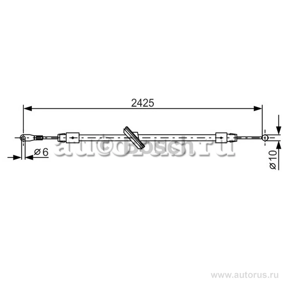 Трос ручного тормоза VW CRAFTER 30-35 06-, CRAFTER 30-50 06-, BOSCH 1987482031