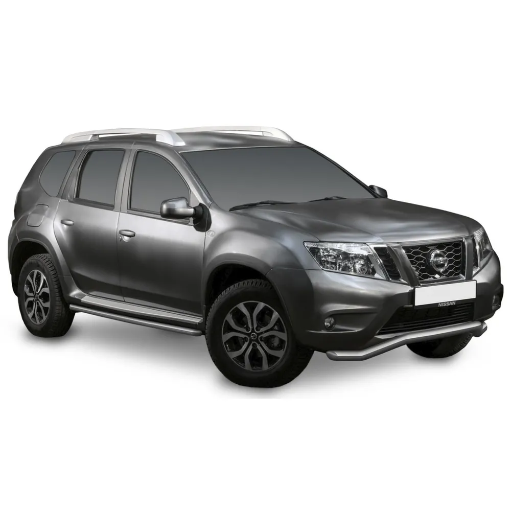 Защита переднего бампера d57 волна Rival для Nissan Terrano III 2014-н.в., нерж. сталь, R.4119.002