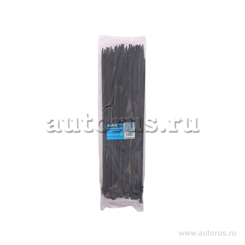 Стяжки нейлоновые, хомуты 5х350 уп 100 шт черный DOLLEX SN-535