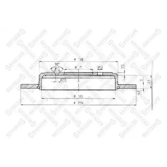 Диск тормозной задний PEUGEOT 605 ALL 89> STELLOX 60203717_SX