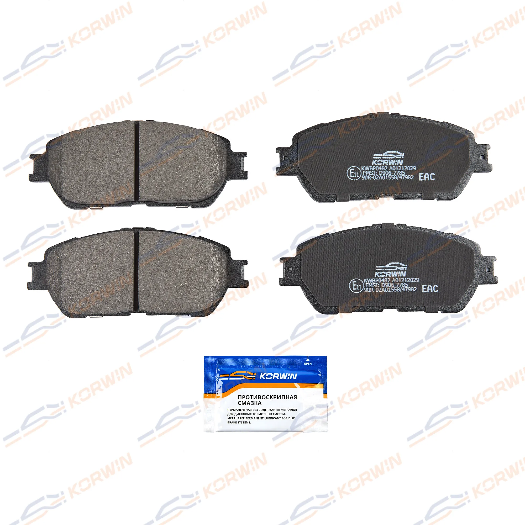 Колодки тормозные перед. Toyota Camry (V30) 01-06/Alphard (H1_) 03-/Estima 00- KORWIN KWBP0482