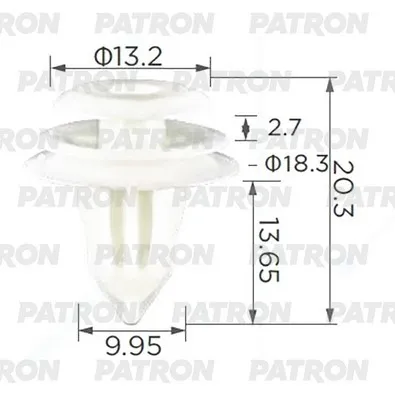 Клипса пластмассовая Toyota,Lexus,Honda,Hyundai,Kia,GM,Daihatsu,Citroen PATRON P37-3570
