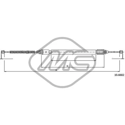 Трос ручника REN MEGANE COACH 2/0 8V (DRUM BRAKE) DX/SX-RH/LH Metalcaucho 83071