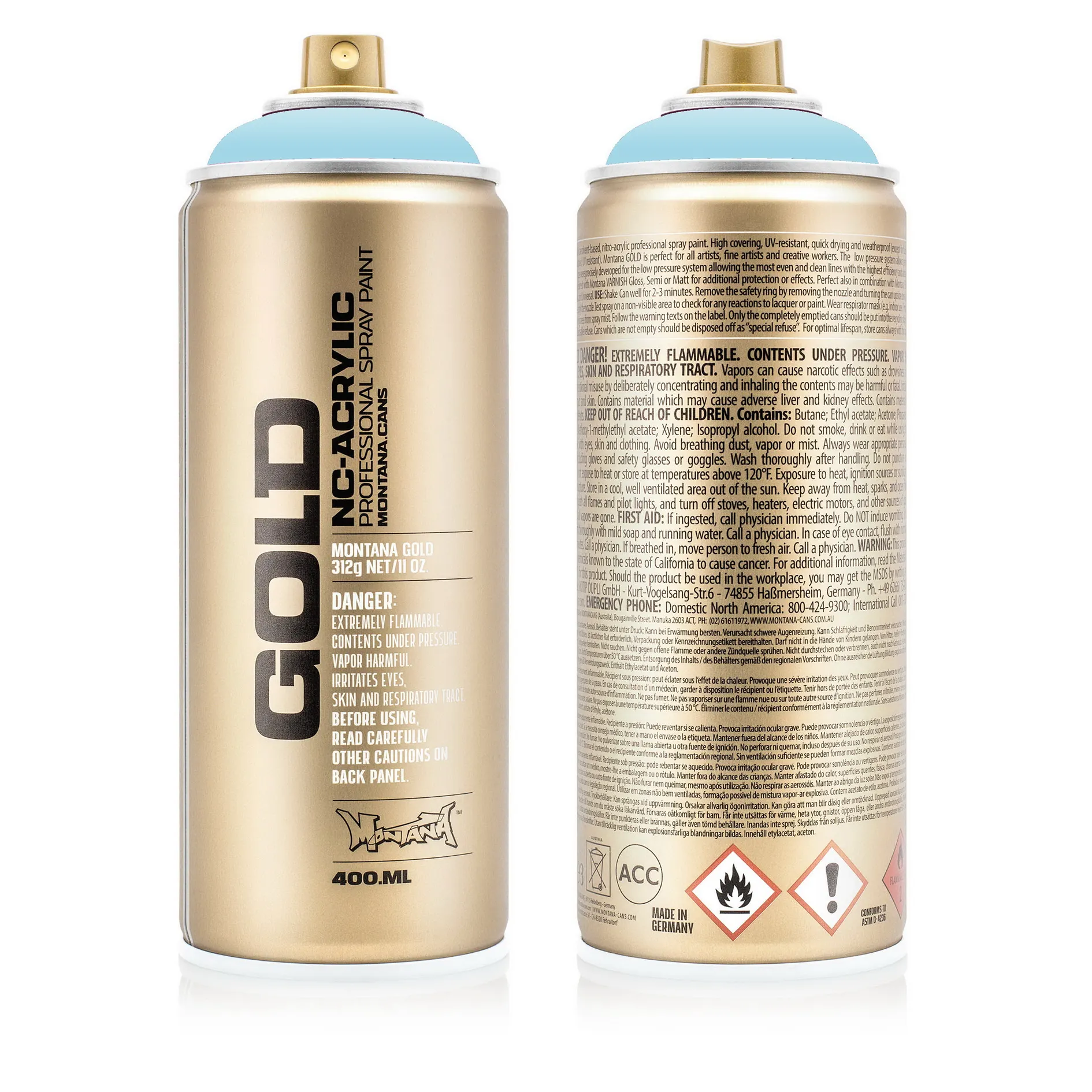 Краска GOLD свежая голубая MONTANA CANS G5010