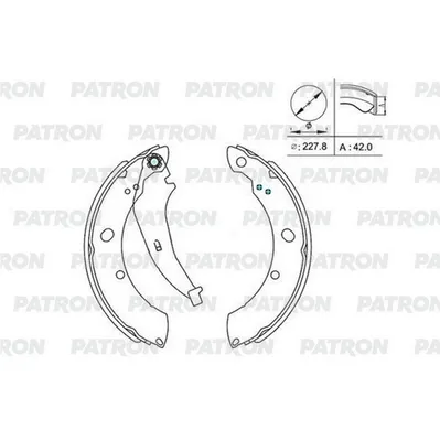 Колодки тормозные барабанные 228х42\ VW Polo Sedan RUS, Skoda Rapid 1.6 10> PATRON PSP015