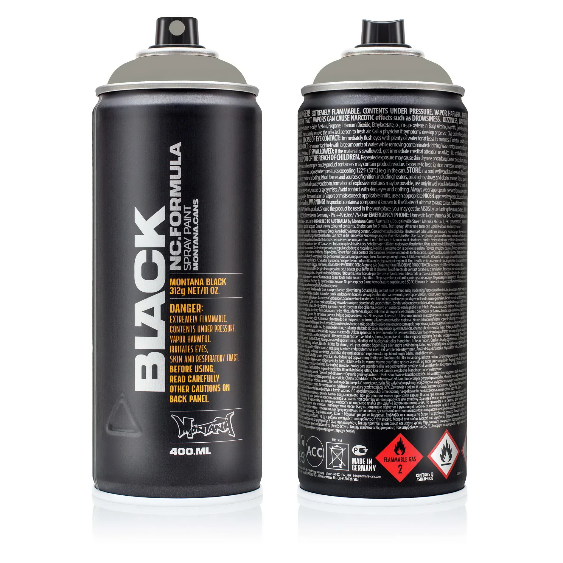 Краска BLACK серая акула MONTANA CANS 7050 BLK