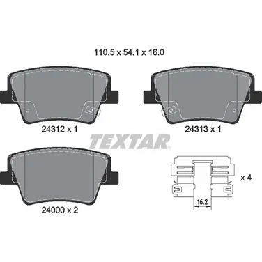 Колодки задние TEXTAR 2431201