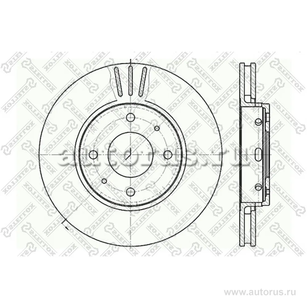 Диск тормозной передний VOLVO S40/V40 1.6-1.9TD 95> STELLOX 60204839V_SX