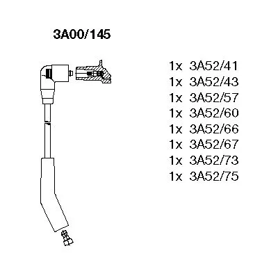 Комплект проводов зажигания BREMI 3A00145