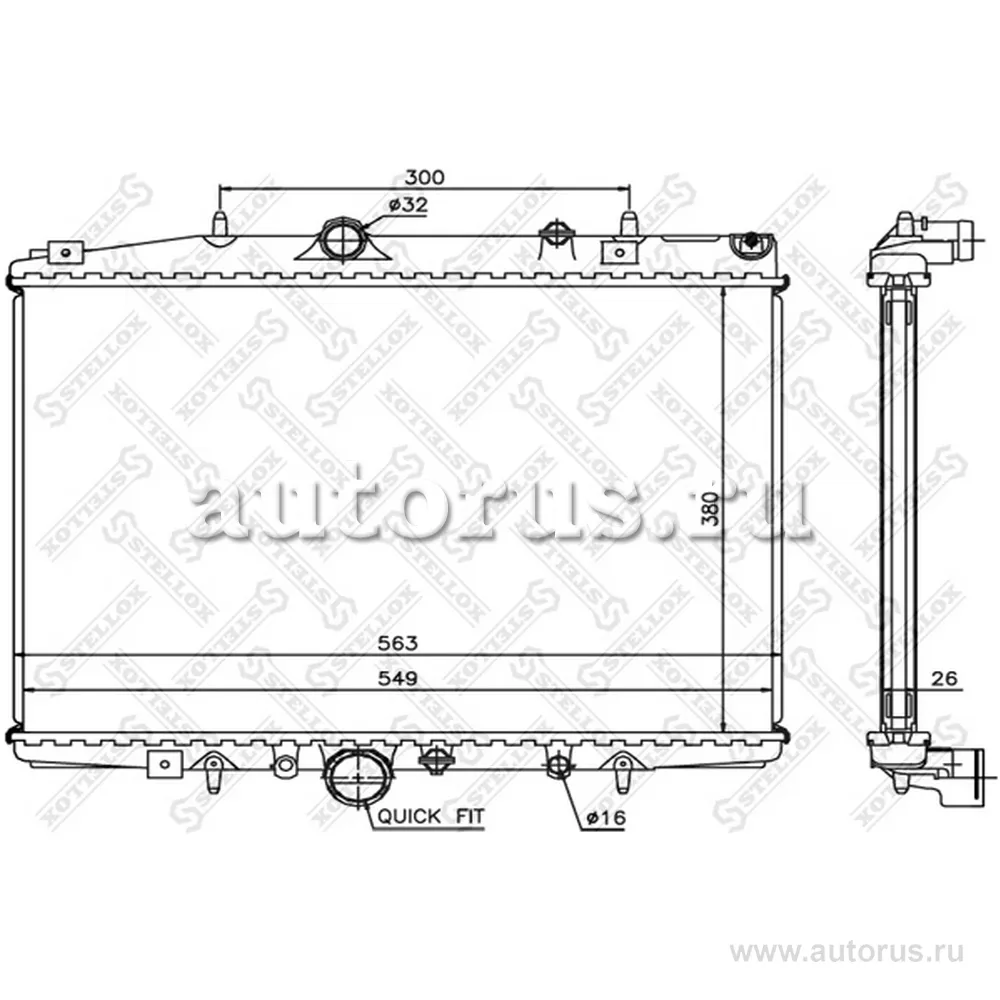 Радиатор Peugeot 607 2.2 00 STELLOX 1026136_SX