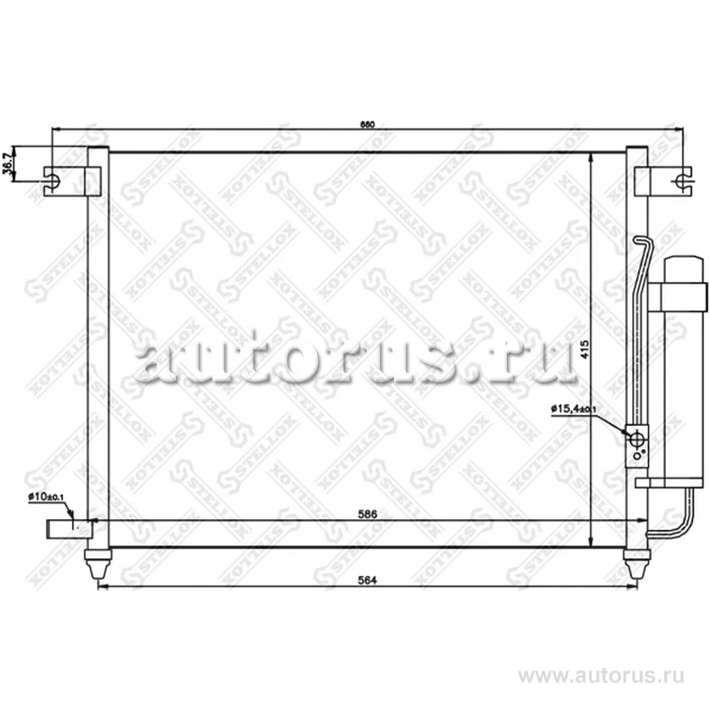 Радиатор кондиционера Chevrolet Aveo, Daewoo K STELLOX 10-45079-SX